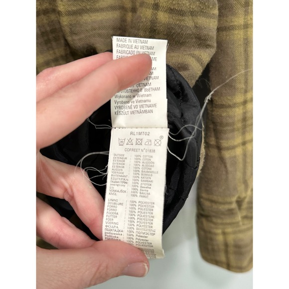 Rossignol Mens Plaid Flannel Shirt Jacket Quilted Lined Brown Olive Green Medium - Picture 6 of 7